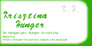 krisztina hunger business card